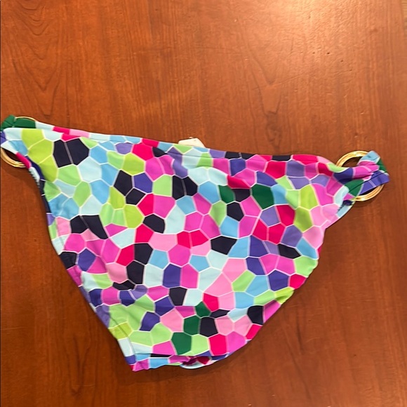 Mossimo stained glass pink blue 3 piece S bikini Top, M bottom & Tankini top - Picture 5 of 5